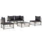 vidaXL 5-tlg. Garten-Lounge-Set mit Kissen Anthrazit Poly Rattan vidaXL 5-tlg. Garten-Lounge-Set mit Kissen Anthrazit Poly Rattan