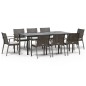 vidaXL 9-tlg. Garten-Essgruppe mit Kissen Poly Rattan und Stahl vidaXL 9-tlg. Garten-Essgruppe mit Kissen Poly Rattan und Stahl