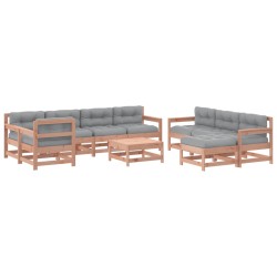 vidaXL 10-tlg. Garten-Lounge-Set mit Kissen Massivholz Douglasie