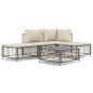 vidaXL 5-tlg. Garten-Lounge-Set mit Kissen Anthrazit Poly Rattan vidaXL 5-tlg. Garten-Lounge-Set mit Kissen Anthrazit Poly Rattan