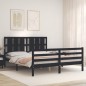 vidaXL Massivholzbett mit Kopfteil Schwarz 160x200 cm vidaXL Massivholzbett mit Kopfteil Schwarz 160x200 cm