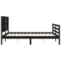 vidaXL Massivholzbett mit Kopfteil Schwarz 160x200 cm vidaXL Massivholzbett mit Kopfteil Schwarz 160x200 cm
