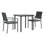 vidaXL 3-tlg. Garten-Essgruppe mit Kissen Poly Rattan und Stahl vidaXL 3-tlg. Garten-Essgruppe mit Kissen Poly Rattan und Stahl