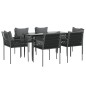 vidaXL 7-tlg. Garten-Essgruppe mit Kissen Poly Rattan und Stahl vidaXL 7-tlg. Garten-Essgruppe mit Kissen Poly Rattan und Stahl