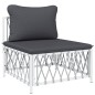 vidaXL 5-tlg. Garten-Lounge-Set mit Kissen Weiß Stahl vidaXL 5-tlg. Garten-Lounge-Set mit Kissen Weiß Stahl