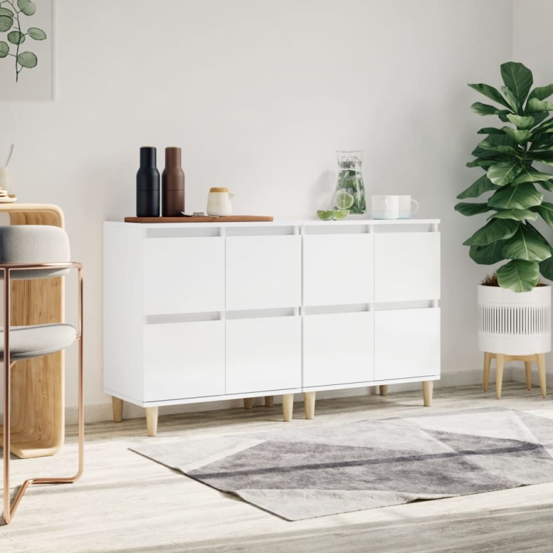 vidaXL Sideboards 2 Stk. Hochglanz-Weiß 60x35x70 cm Holzwerkstoff vidaXL Sideboards 2 Stk. Hochglanz-Weiß 60x35x70 cm Holzwerkstoff
