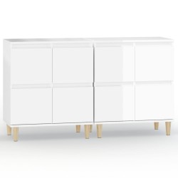 vidaXL Sideboards 2 Stk. Hochglanz-Weiß 60x35x70 cm Holzwerkstoff