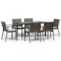 vidaXL 7-tlg. Garten-Essgruppe mit Kissen Poly Rattan und Stahl vidaXL 7-tlg. Garten-Essgruppe mit Kissen Poly Rattan und Stahl