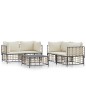 vidaXL 5-tlg. Garten-Lounge-Set mit Kissen Anthrazit Poly Rattan vidaXL 5-tlg. Garten-Lounge-Set mit Kissen Anthrazit Poly Rattan