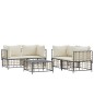 vidaXL 5-tlg. Garten-Lounge-Set mit Kissen Anthrazit Poly Rattan vidaXL 5-tlg. Garten-Lounge-Set mit Kissen Anthrazit Poly Rattan