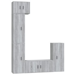 vidaXL 5-tlg. TV-Schrank-Set Grau Sonoma Holzwerkstoff