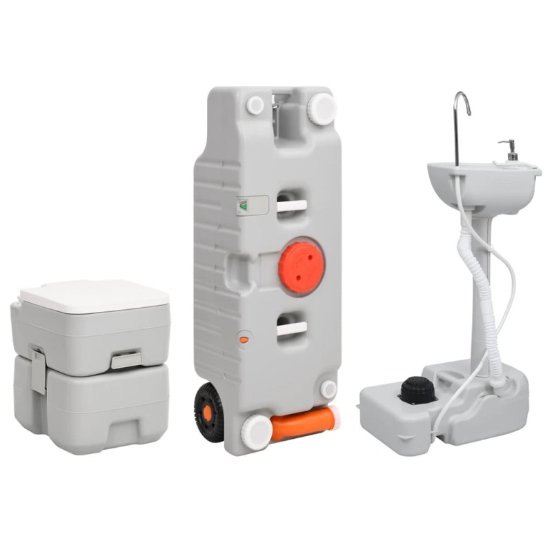 vidaXL Tragbare Campingtoilette mit Waschbecken und Wasserbehälter vidaXL Tragbare Campingtoilette mit Waschbecken und Wasserbehälter