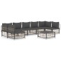vidaXL 8-tlg. Garten-Lounge-Set mit Kissen Anthrazit Poly Rattan vidaXL 8-tlg. Garten-Lounge-Set mit Kissen Anthrazit Poly Rattan