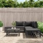 vidaXL 6-tlg. Garten-Lounge-Set mit Kissen Anthrazit Stahl vidaXL 6-tlg. Garten-Lounge-Set mit Kissen Anthrazit Stahl