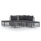 vidaXL 6-tlg. Garten-Lounge-Set mit Kissen Anthrazit Stahl vidaXL 6-tlg. Garten-Lounge-Set mit Kissen Anthrazit Stahl