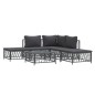 vidaXL 6-tlg. Garten-Lounge-Set mit Kissen Anthrazit Stahl vidaXL 6-tlg. Garten-Lounge-Set mit Kissen Anthrazit Stahl