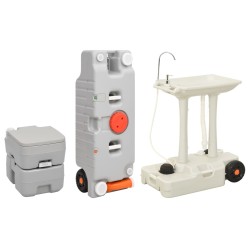 vidaXL Tragbare Campingtoilette mit Waschbecken und Wasserbehälter