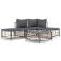 vidaXL 5-tlg. Garten-Lounge-Set mit Kissen Anthrazit Poly Rattan vidaXL 5-tlg. Garten-Lounge-Set mit Kissen Anthrazit Poly Rattan