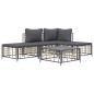 vidaXL 5-tlg. Garten-Lounge-Set mit Kissen Anthrazit Poly Rattan vidaXL 5-tlg. Garten-Lounge-Set mit Kissen Anthrazit Poly Rattan