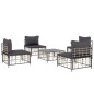 vidaXL 5-tlg. Garten-Lounge-Set mit Kissen Anthrazit Poly Rattan vidaXL 5-tlg. Garten-Lounge-Set mit Kissen Anthrazit Poly Rattan