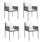 vidaXL 5-tlg. Garten-Essgruppe mit Kissen Poly Rattan und Stahl vidaXL 5-tlg. Garten-Essgruppe mit Kissen Poly Rattan und Stahl
