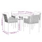 vidaXL 5-tlg. Garten-Essgruppe mit Kissen Poly Rattan und Stahl vidaXL 5-tlg. Garten-Essgruppe mit Kissen Poly Rattan und Stahl