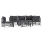 vidaXL 6-tlg. Garten-Lounge-Set mit Kissen Anthrazit Stahl vidaXL 6-tlg. Garten-Lounge-Set mit Kissen Anthrazit Stahl