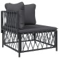 vidaXL 6-tlg. Garten-Lounge-Set mit Kissen Anthrazit Stahl vidaXL 6-tlg. Garten-Lounge-Set mit Kissen Anthrazit Stahl