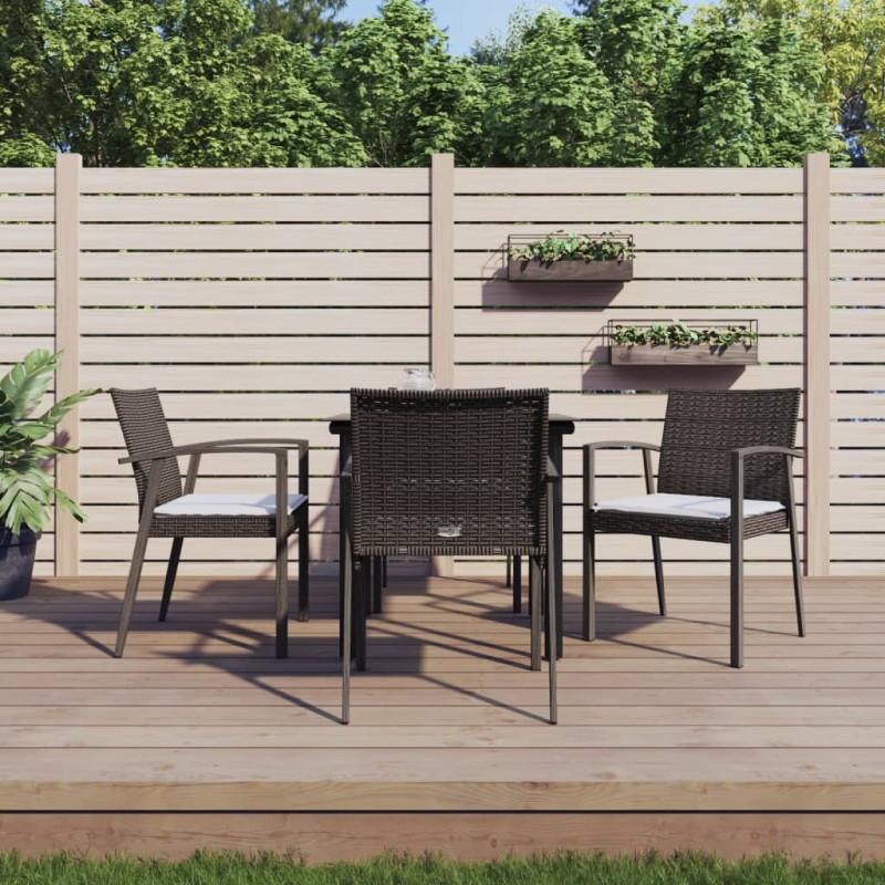 vidaXL 5-tlg. Garten-Essgruppe mit Kissen Poly Rattan und Stahl vidaXL 5-tlg. Garten-Essgruppe mit Kissen Poly Rattan und Stahl