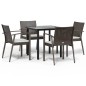 vidaXL 5-tlg. Garten-Essgruppe mit Kissen Poly Rattan und Stahl vidaXL 5-tlg. Garten-Essgruppe mit Kissen Poly Rattan und Stahl