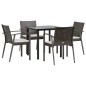 vidaXL 5-tlg. Garten-Essgruppe mit Kissen Poly Rattan und Stahl vidaXL 5-tlg. Garten-Essgruppe mit Kissen Poly Rattan und Stahl