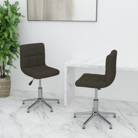 Drehbare Esszimmerstühle 2 Stk. Braun Kunstleder