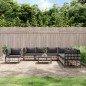 vidaXL 9-tlg. Garten-Lounge-Set mit Kissen Anthrazit Poly Rattan vidaXL 9-tlg. Garten-Lounge-Set mit Kissen Anthrazit Poly Rattan
