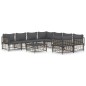 vidaXL 9-tlg. Garten-Lounge-Set mit Kissen Anthrazit Poly Rattan vidaXL 9-tlg. Garten-Lounge-Set mit Kissen Anthrazit Poly Rattan