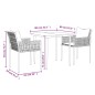 vidaXL 3-tlg. Garten-Essgruppe mit Kissen Poly Rattan und Stahl vidaXL 3-tlg. Garten-Essgruppe mit Kissen Poly Rattan und Stahl