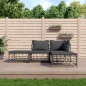 vidaXL 4-tlg. Garten-Lounge-Set mit Kissen Anthrazit Poly Rattan vidaXL 4-tlg. Garten-Lounge-Set mit Kissen Anthrazit Poly Rattan