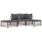vidaXL 4-tlg. Garten-Lounge-Set mit Kissen Anthrazit Poly Rattan vidaXL 4-tlg. Garten-Lounge-Set mit Kissen Anthrazit Poly Rattan