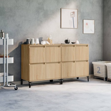 vidaXL Sideboards 2 Stk. Sonoma-Eiche 60x35x70 cm Holzwerkstoff