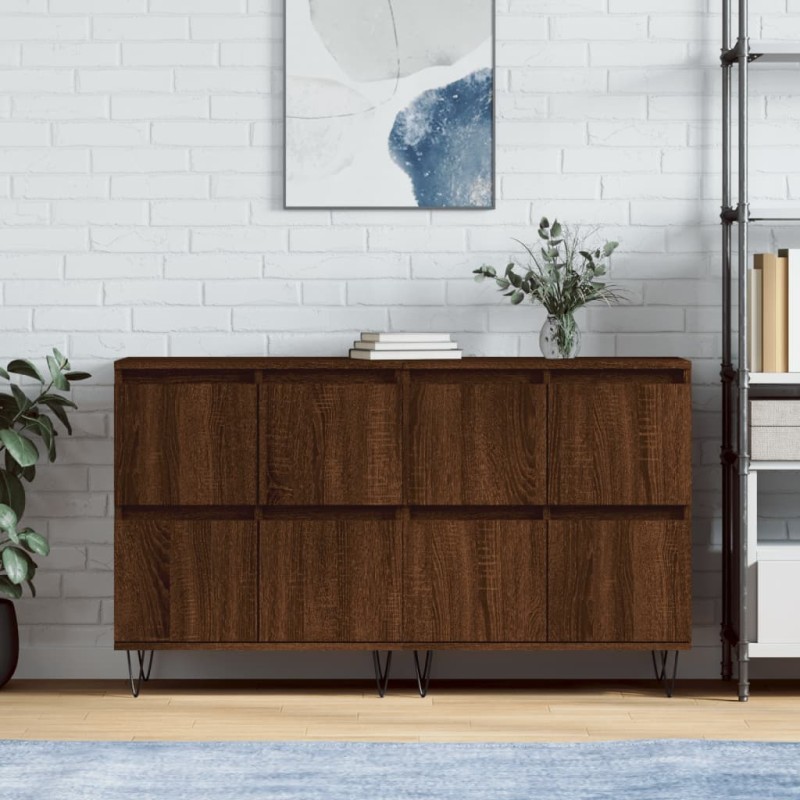Sideboards 2 Stk. Braun Eichen-Optik Holzwerkstoff Sideboards 2 Stk. Braun Eichen-Optik Holzwerkstoff