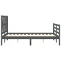 vidaXL Massivholzbett mit Kopfteil Grau 140x200 cm