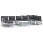 vidaXL 8-tlg. Garten-Lounge-Set mit Kissen Weiß Stahl vidaXL 8-tlg. Garten-Lounge-Set mit Kissen Weiß Stahl