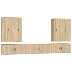 vidaXL 7-tlg. TV-Schrank-Set Sonoma-Eiche Holzwerkstoff