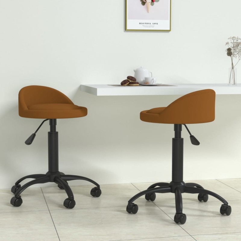 Esszimmerstühle 2 Stk. Drehbar Braun Samt Esszimmerstühle 2 Stk. Drehbar Braun Samt