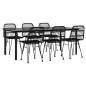 vidaXL 7-tlg. Garten-Essgruppe Schwarz Poly Rattan vidaXL 7-tlg. Garten-Essgruppe Schwarz Poly Rattan