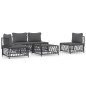 vidaXL 5-tlg. Garten-Lounge-Set mit Kissen Anthrazit Stahl vidaXL 5-tlg. Garten-Lounge-Set mit Kissen Anthrazit Stahl
