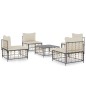 vidaXL 5-tlg. Garten-Lounge-Set mit Kissen Anthrazit Poly Rattan vidaXL 5-tlg. Garten-Lounge-Set mit Kissen Anthrazit Poly Rattan