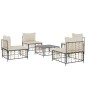 vidaXL 5-tlg. Garten-Lounge-Set mit Kissen Anthrazit Poly Rattan vidaXL 5-tlg. Garten-Lounge-Set mit Kissen Anthrazit Poly Rattan