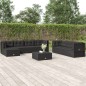vidaXL 8-tlg. Garten-Lounge-Set mit Kissen Schwarz Poly Rattan vidaXL 8-tlg. Garten-Lounge-Set mit Kissen Schwarz Poly Rattan