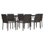 vidaXL 7-tlg. Garten-Essgruppe mit Kissen Poly Rattan und Stahl vidaXL 7-tlg. Garten-Essgruppe mit Kissen Poly Rattan und Stahl