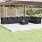 vidaXL 8-tlg. Garten-Lounge-Set mit Kissen Schwarz Poly Rattan vidaXL 8-tlg. Garten-Lounge-Set mit Kissen Schwarz Poly Rattan